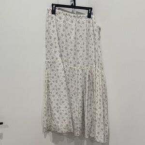 H&M White Floral Maxi Skirt